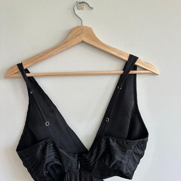 Abercrombie & Fitch Giselle Cutout Pleated Maxi Dress Black S - Picture 7 of 11